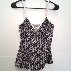 🩱Nautica Navy Red Tankini Top Size Fit Small & Mediums